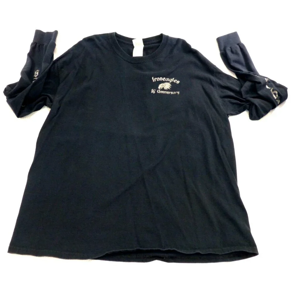 Iron Eagles 16th Anniversary Black Long Sleeve XL T-Shirt XL Biker Harley